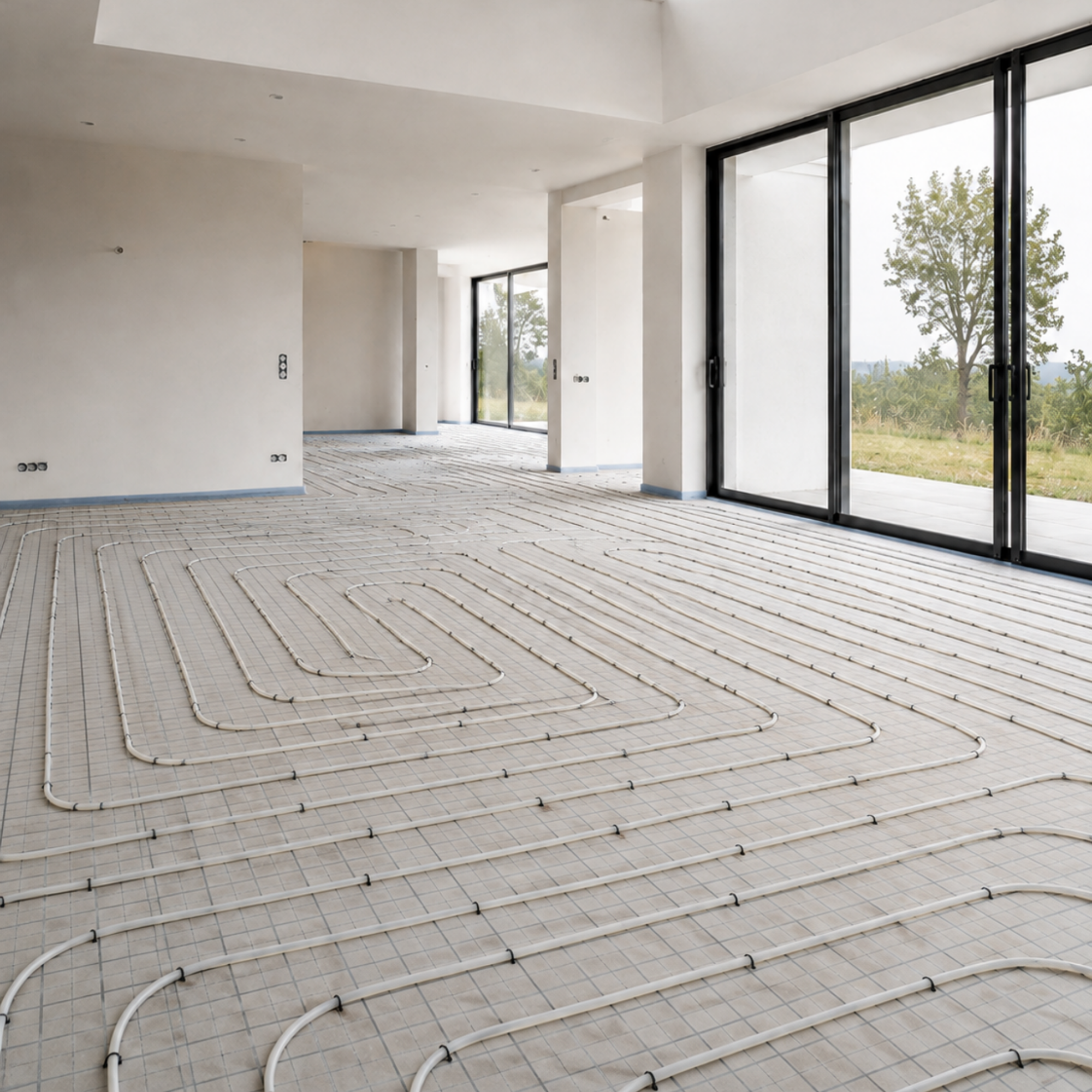 Réalisation d'une chape sur plancher chauffant